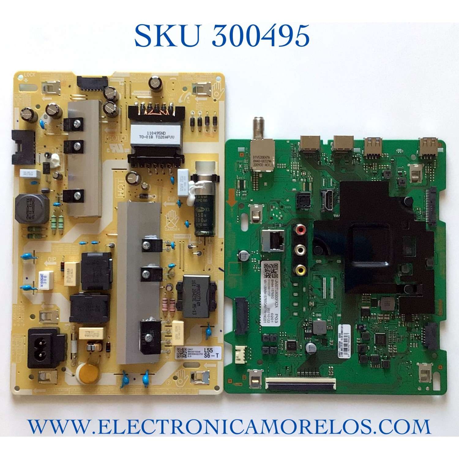 KIT DE TARJETAS PARA TV SAMSUNG / NUMERO DE PARTE MAIN BN94-15765G / BN41-02756C / BN97-18205A / FUENTE BN44-01054E / L55SG_THS / BN4401054E / PANEL CY-BT050HGPR1V / MODELO UN50TU8000 / UN50TU8000FXZA / UN50TU8000FXZA LA09